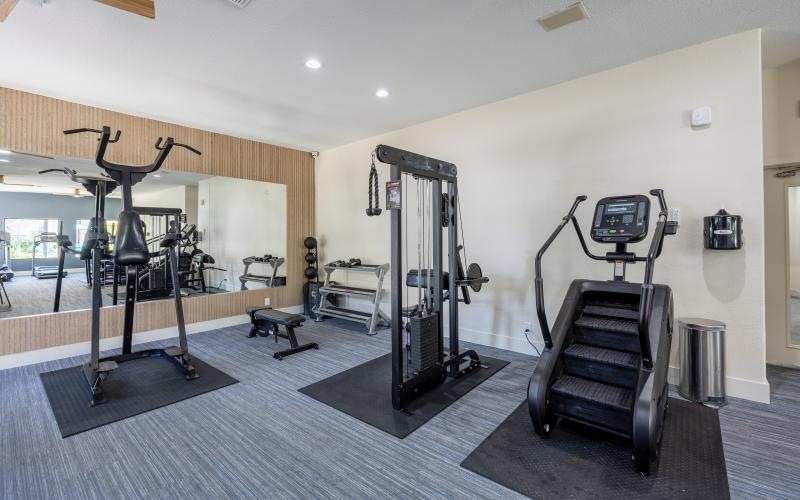 a gym with exercise equipment